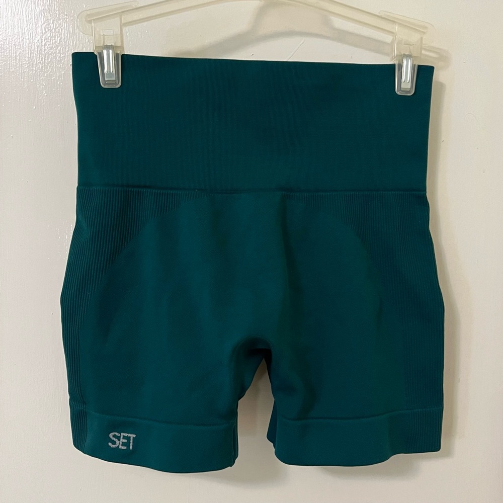 SET ACTIVE Teal Bike Shorts Biker Short Sculptflex power sport lux breathe cloud